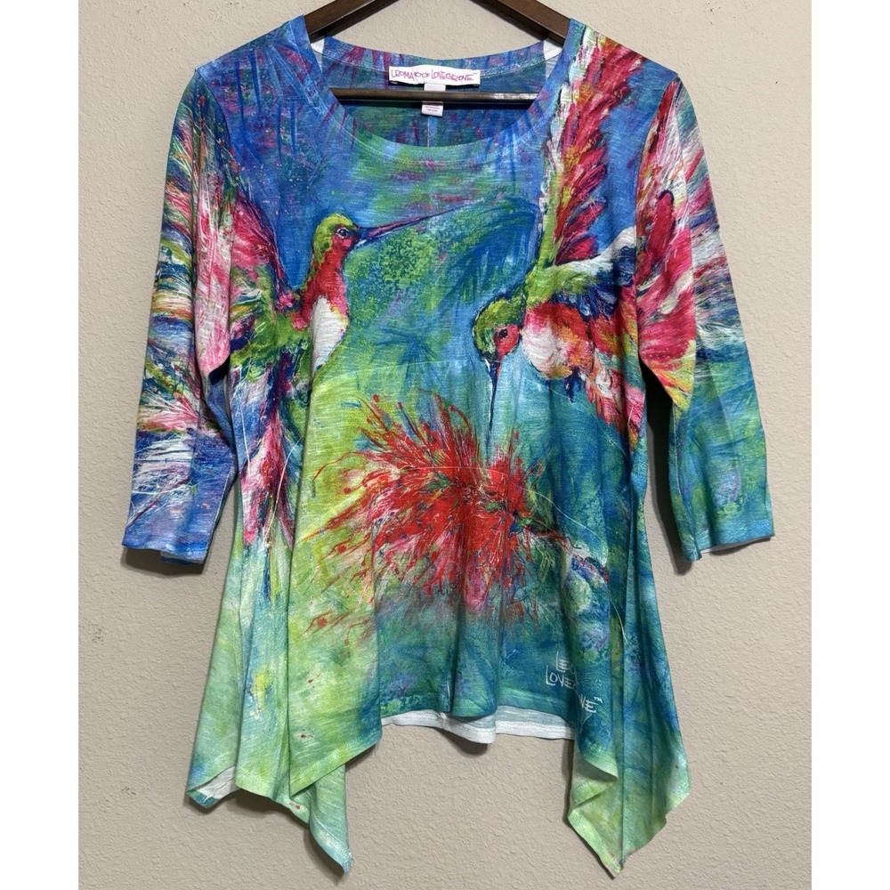 Leoma Lovegrove M Art To‎ Wear Hummingbirds Colorful Tropical Hippie
